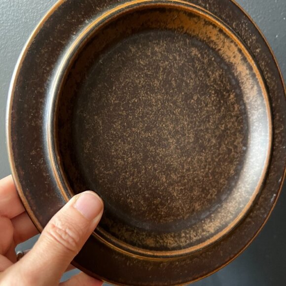 Lot 2 Arabia Ruska Rustic Farmhouse Salad  Plates 8 Inch Stoneware 60s Brutalist - Picture 3 of 5